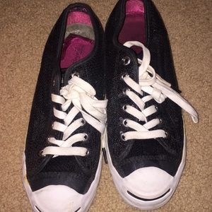 Converse black sequin sneaker flat